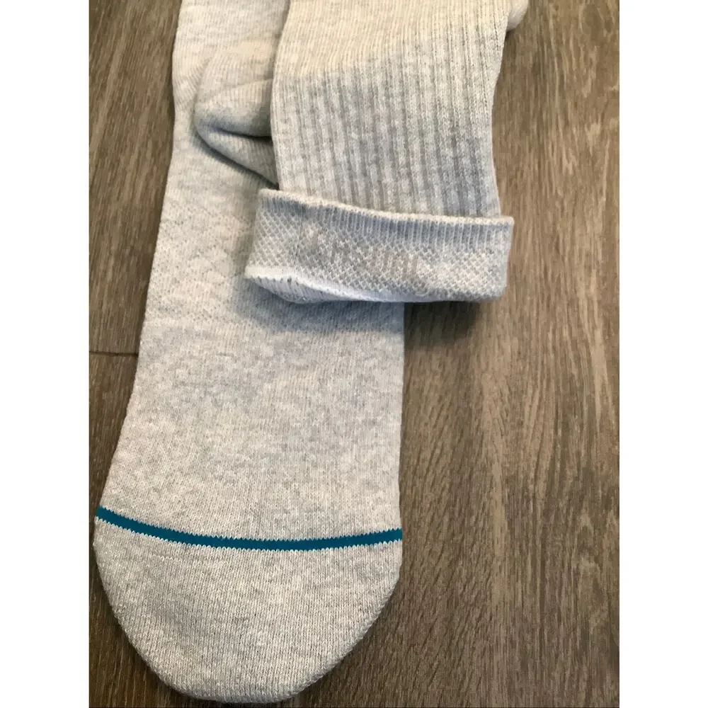 Stance Men's Large Grey Heather Icon Cushioned Crew Socks Athleisure C6-5